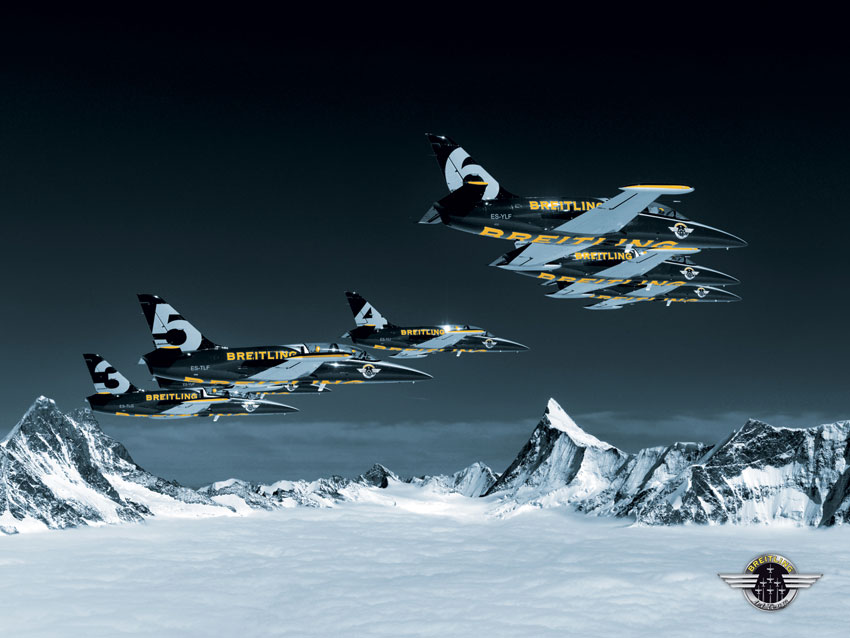 高清:百年灵喷气机特技飞行表演队精彩壁纸