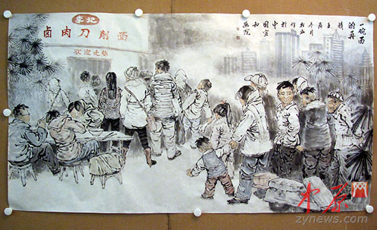 一碗面的真情画作流行 记录郑州全城吃面助人