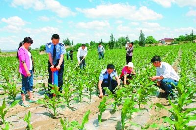 庆阳市庆城县工商局工作人员帮助双联联系村(