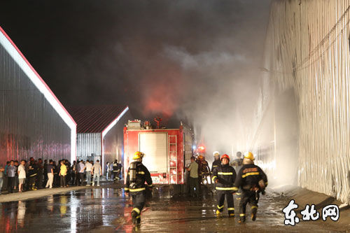 哈尔滨禧龙大街一仓库起火 多个消防队参与救