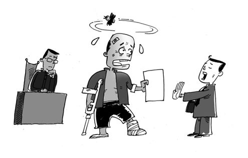 六旬老汉工地打工摔残起诉维权却一问三不知