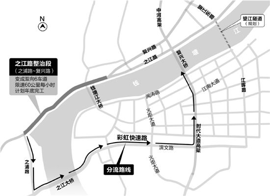 之江路年底前拓宽为6车道 彩虹快速路国庆通车分流