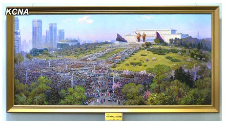  朝鲜庆祝太阳节 中央美术展开幕 展出多幅作品