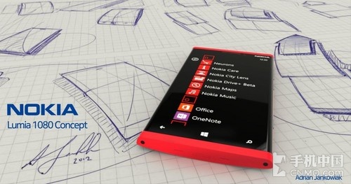 诺基亚最新款Lumia 1080手机概念图亮相 WP