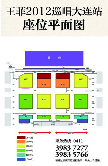 王菲2012巡唱大连站启动采用高科技3d防伪票封