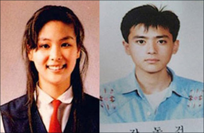 张东健高小英夫妇毕业照对比图 堪称金童玉女(高清)