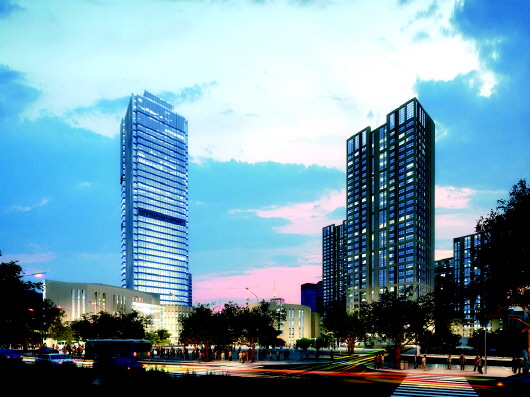 市中区高架桥夜景△市中区万达广场△银座晶都一带△秋高气爽