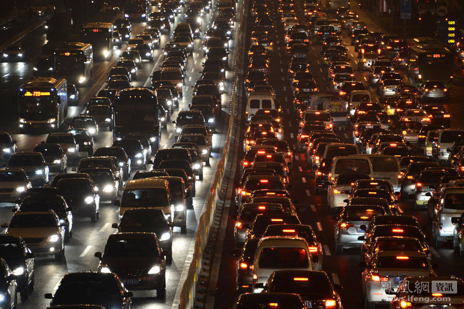北京9月17日晚间堵车画面