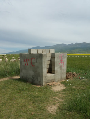 图为青海省达坂山观景台的旅游公厕,是一处旱厕.新华网 韩攀/摄