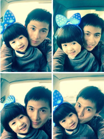 青年舞蹈家黄豆豆与女儿合影