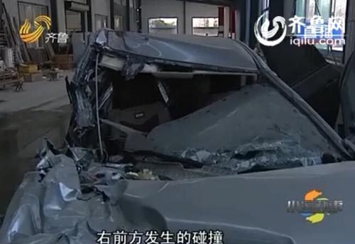 车祸时别克汽车安全气囊未开 女乘客破相