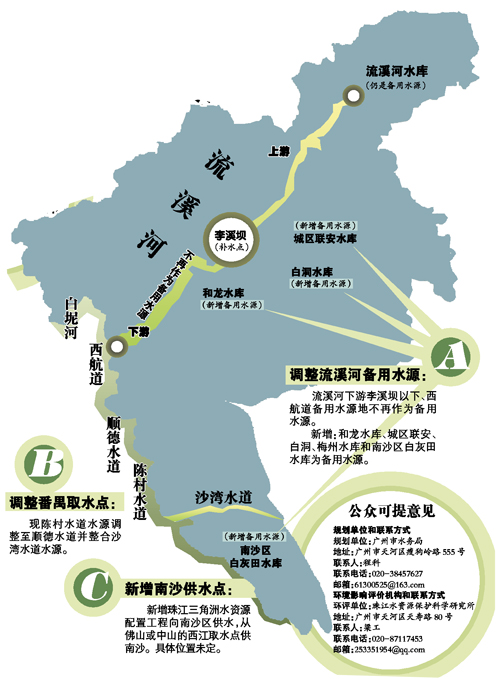 广州供水水源地将调整 流溪河不再作备用水源