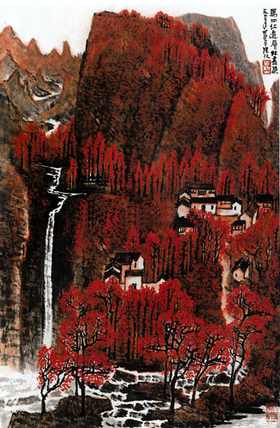祖国山河一片红谁画的图片