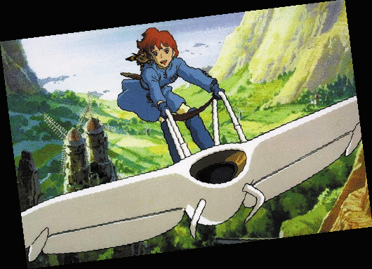 以宫崎骏动画电影《风之谷》中出现的滑翔翼"海鸥"为原型的小型飞机