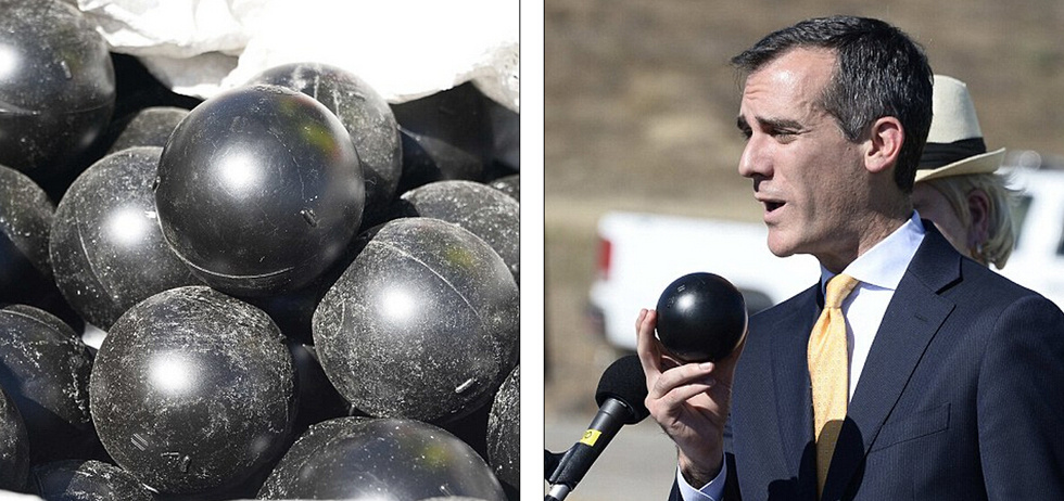 洛杉矶向水库投放千万遮阳球