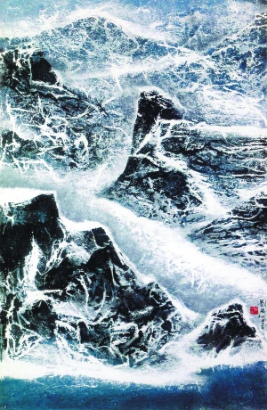 冰川融化绘画作品图片