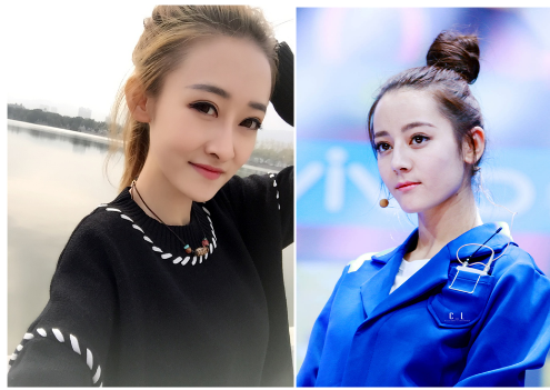 qq群疯传网友小爱与迪丽热巴撞脸照