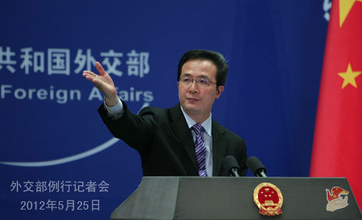 国际在线消息:据外交部网站报道,2012年5月25日,外交部发言人洪磊主持